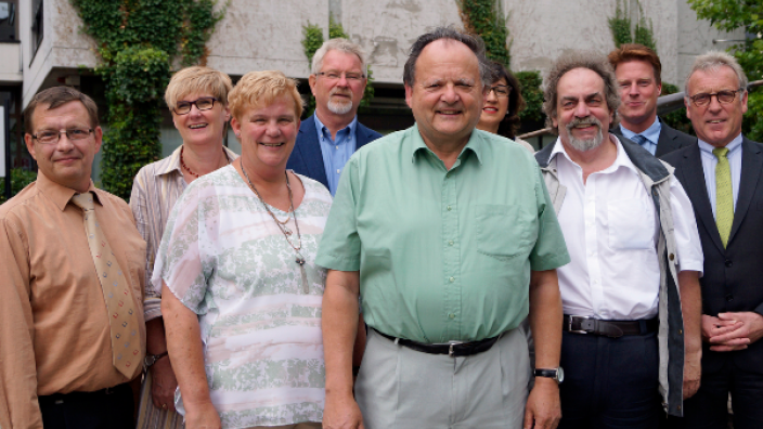 v.l.n.r.: Dr. Jürgen Löffler, Martina Engels-Bremer, 1. Stellvertretende Bürgermeisterin Monika Engels-Welter, Winfried Marx, Manfred Rothermund, Giovanna Keilhau, Karl-Peter "Charly" Nahlen, Olaf Krah (Vorsitzender des CDU S
